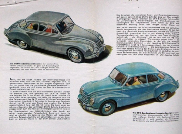 DKW Sonderklasse Modelprogram 1954 Carbrochure (7561)